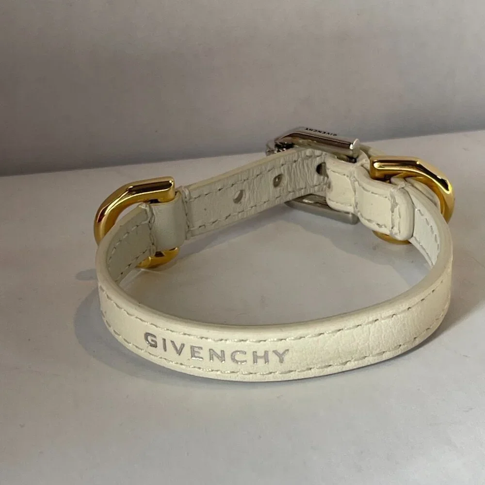 Givenchy White Leather Voyou Bracelet - NWOT
